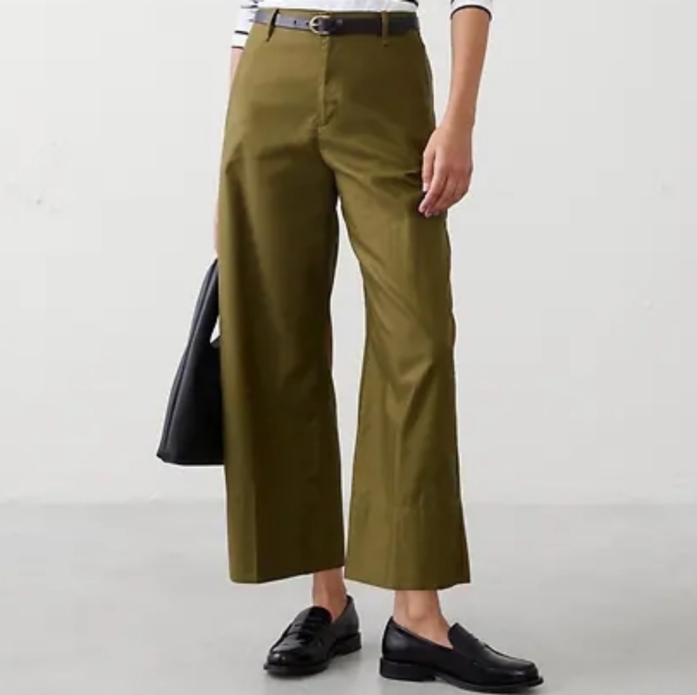 Banana Republic High Rise Wide Leg Green Pants Cropped